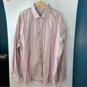 Calvin Klein White/Red/Black Grid Check Button Down Shirt Men’s 20 Tall (37/38)